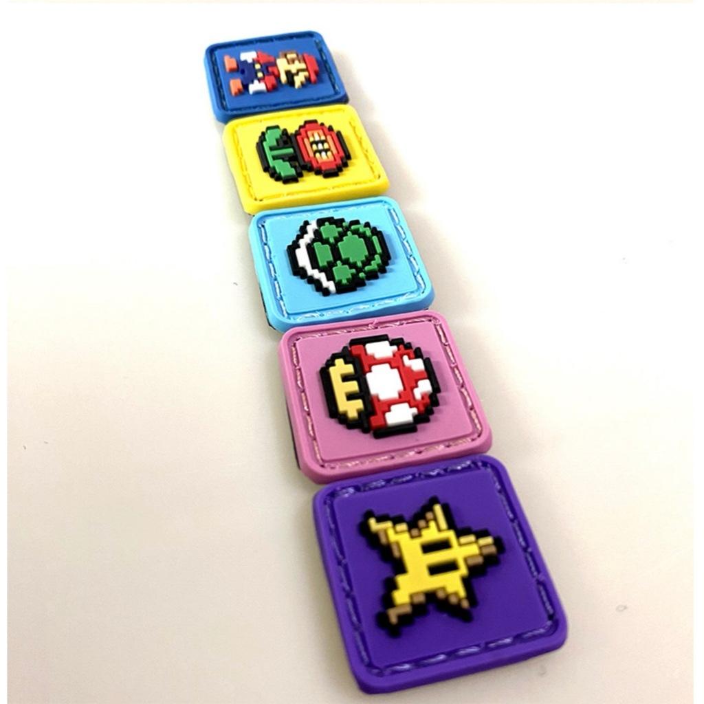 Patch_velcro bộ 5 miếng PVC Super Mario gắn quần áo_ba lô_túi xách