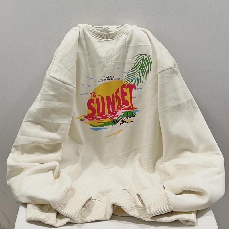 Áo sweater tay dài nỉ Sunset unisex