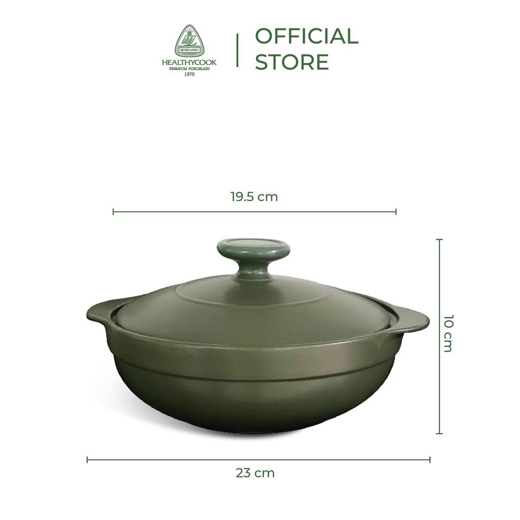 Nồi sứ dưỡng sinh Minh Long - Luna 1.0 L + nắp dùng cho bếp từ