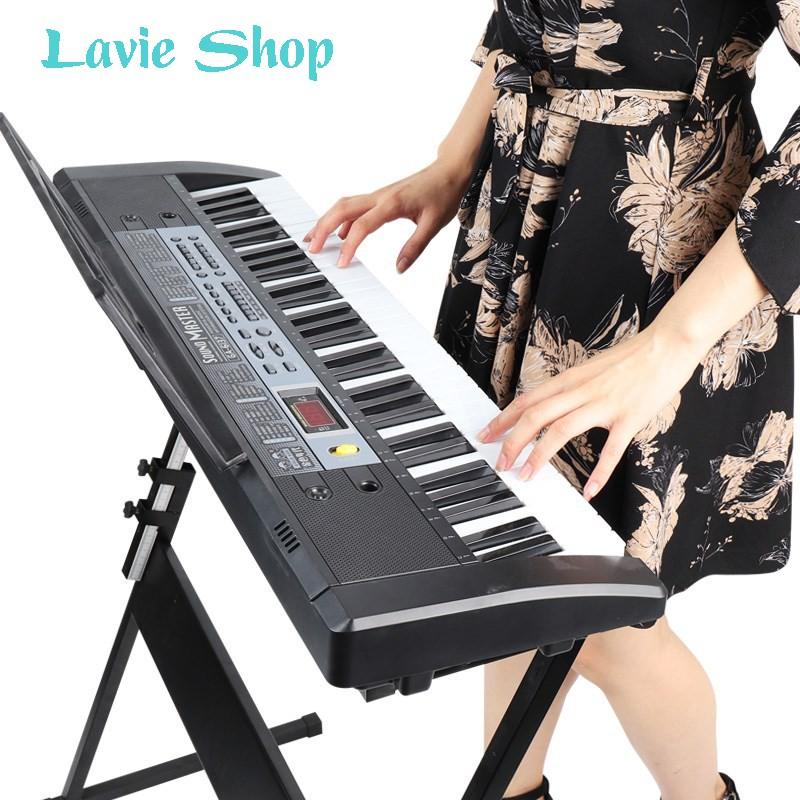 Đàn Piano Điện Đàn Organ Electronic Keyboard Đàn 61 Phím Dành Cho Người Lớn Học Kèm Mic, Sạc, Giá Đỡ VT161