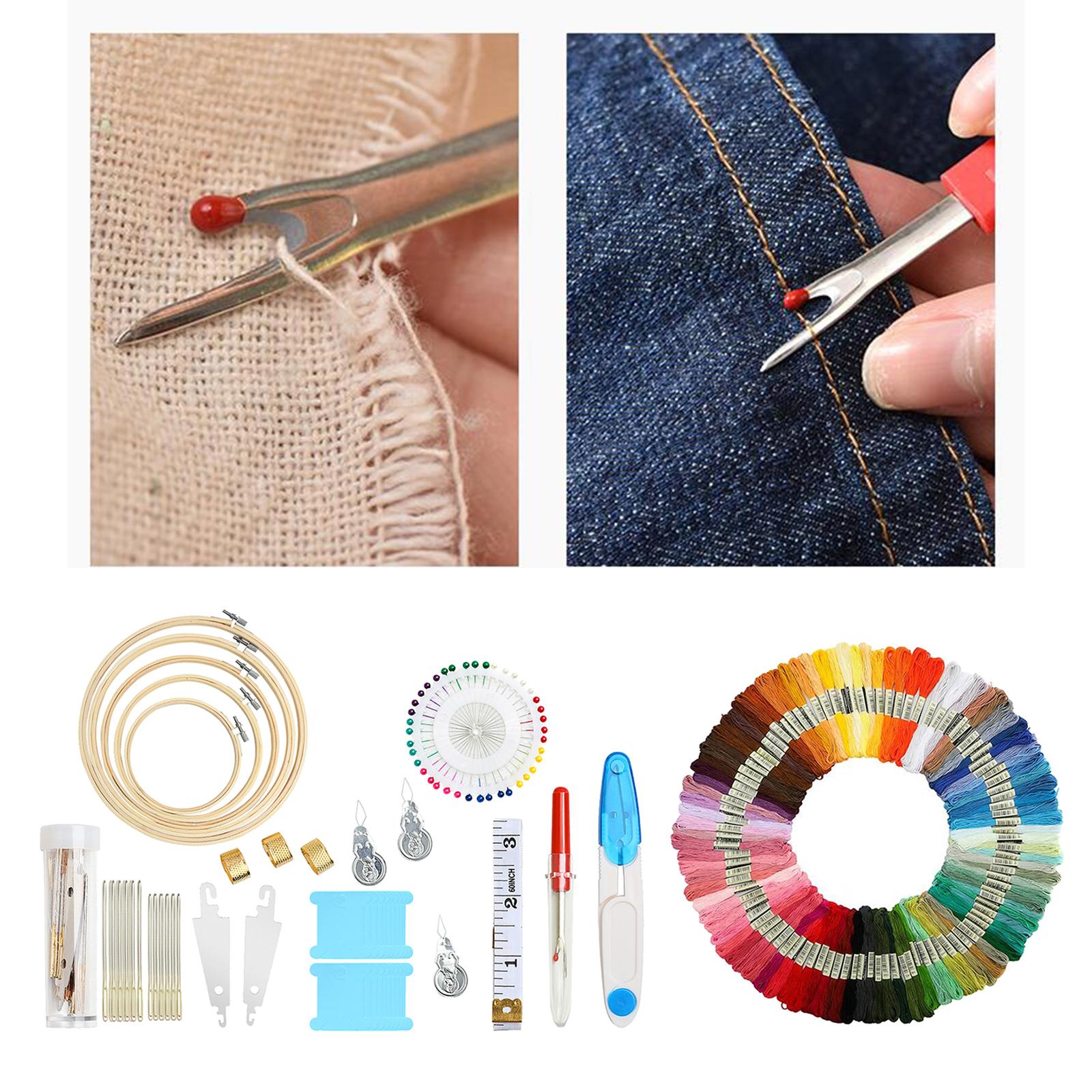 Embroidery Starter Kit Embroidery Hoop DIY Cross Stitch Sewing Kit for Adult