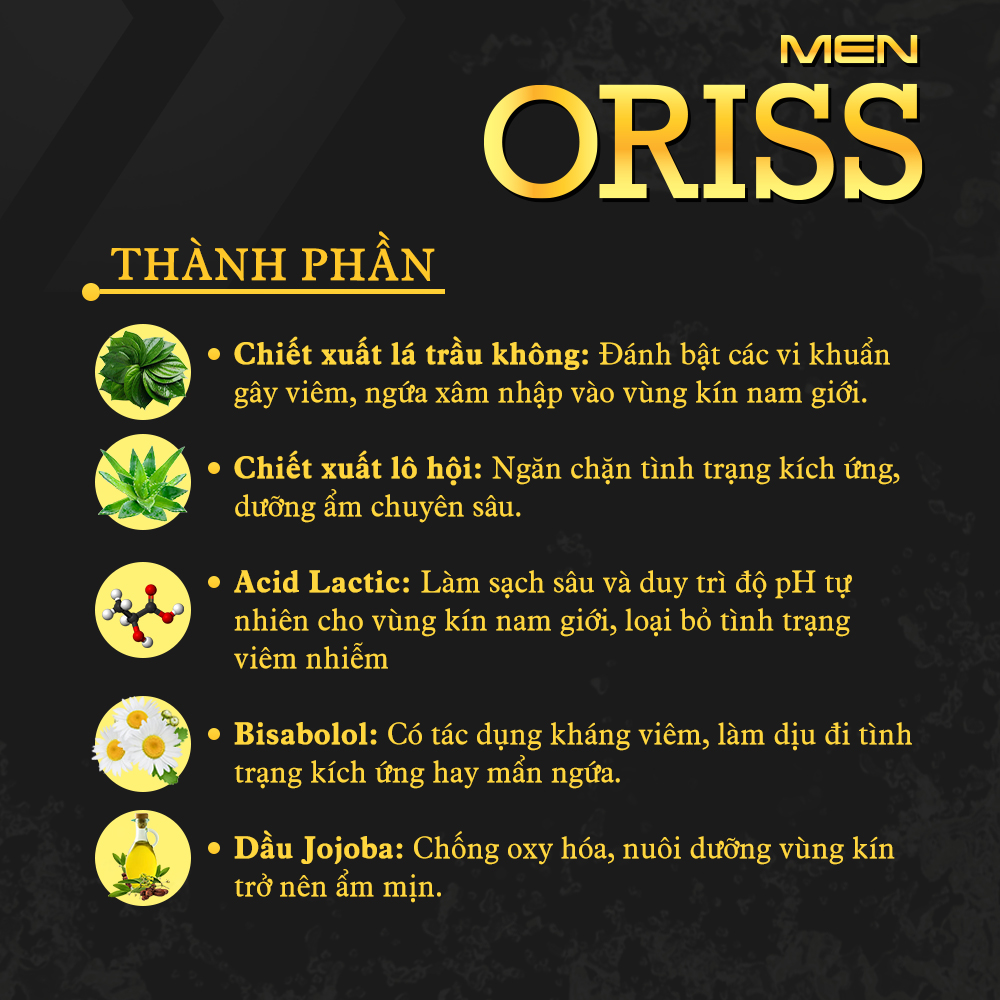 Bọt Vệ Sinh Nam Dung Dịch Vệ Sinh Nam Oriss Men Mùi Nam Tính Lưu Hương An Toàn Dịu Nhẹ Không Gây Khô Rát Kích Ứng Cho Da