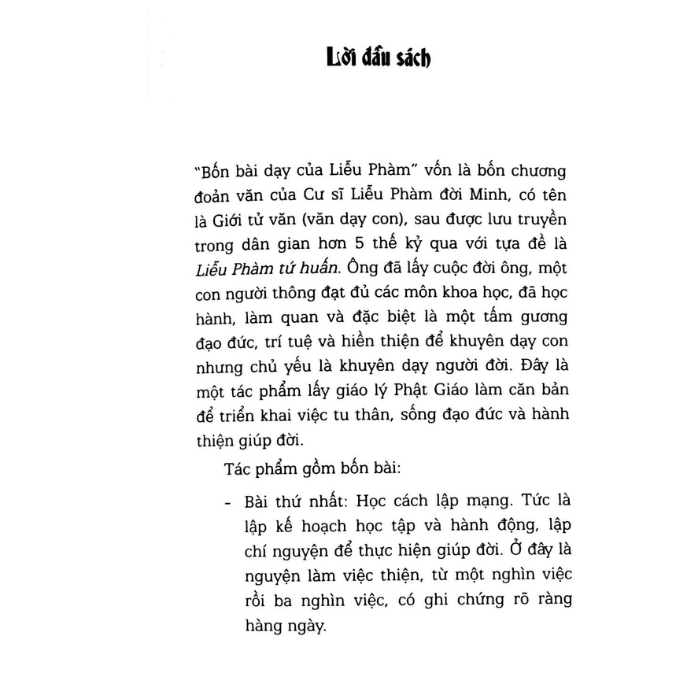Liễu Phàm Tứ Huấn - Tích Tập Phúc Đức, Cải Tạo Vận Mệnh -BOOKCITY