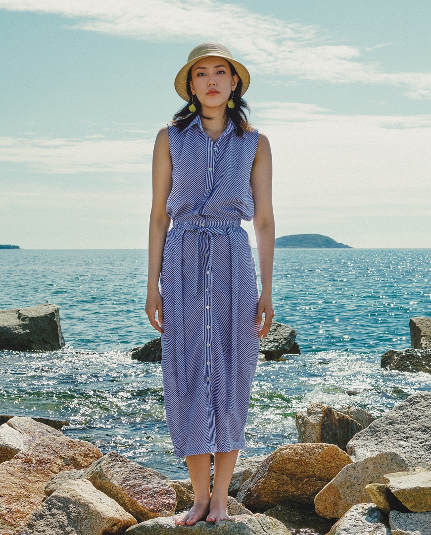 Váy Midi Ôm Linen Tuyền SKI050 thời trang thiết kế Hity