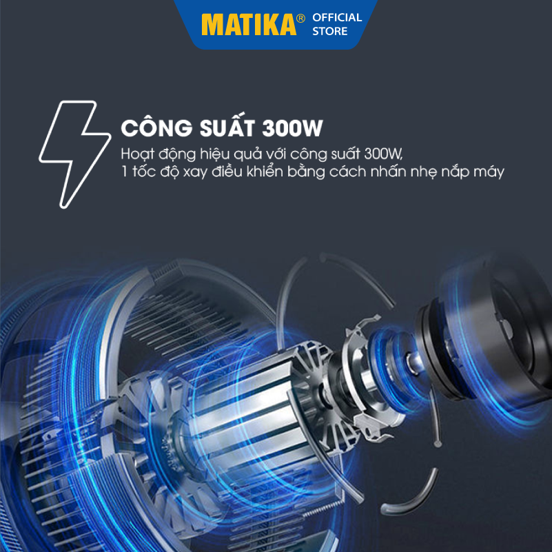 Máy Xay Thịt MATIKA 2L Cối Thủy Tinh MTK-3220, Hàng Chính Hãng