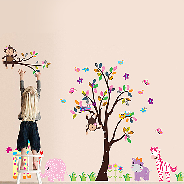 Decal Dán Tường Vườn Thú 6 Binbin EB49