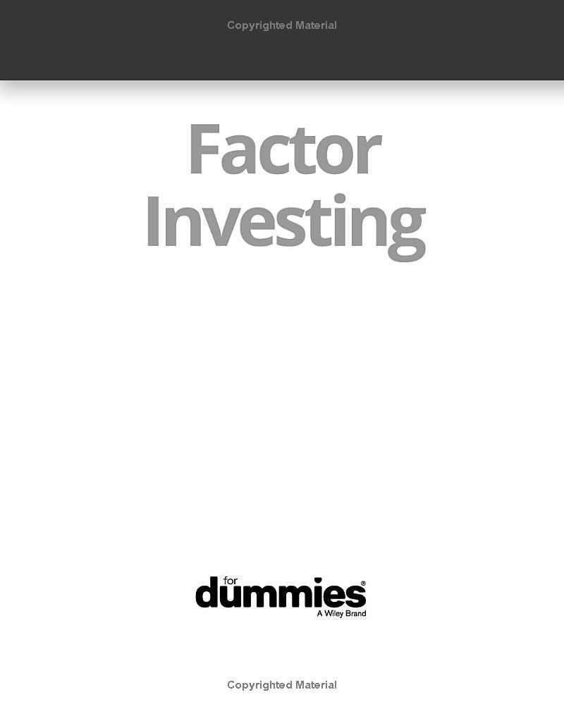 Sách ngoại văn: Factor Investing For Dummies