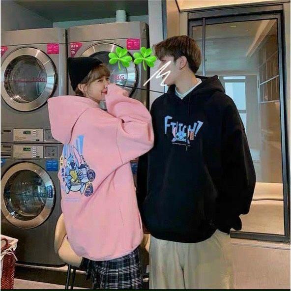 Áo Khoác Hoodie Nỉ Ngoại Ftitch! Unisex Couple Mặc Siêu Đẹp Freesize 40-65Kg Knn65