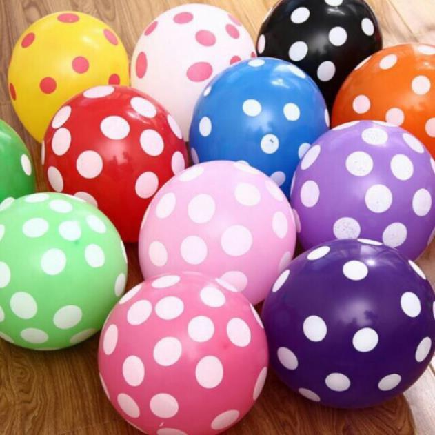 Bóng cao su chấm bi tròn sử dụng cho trang trí sinh nhật, tiệc tùng, thôi nôi, sự kiện #TrangTriSinhNhat