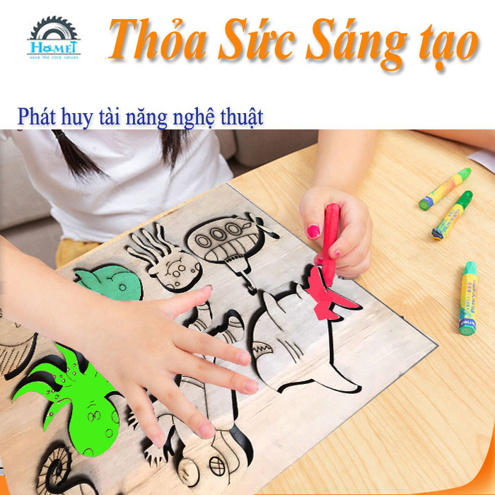 [ STICKER GỖ ] - 1K - STICKER TÔ MÀU CHO BÉ, LÀM MÓC TREO TRANG TRÍ - Giao hình ngẫu nhiên