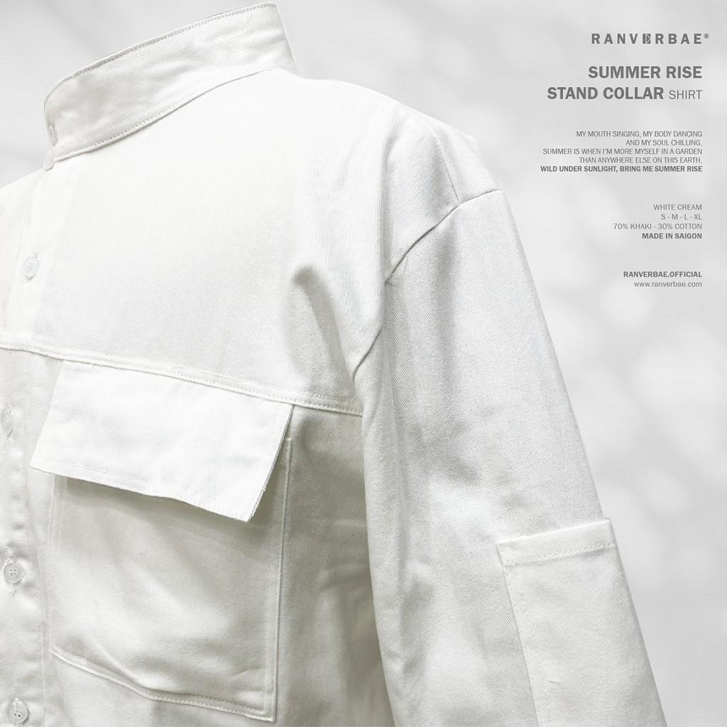 Áo Sơmi RANVERBAE STAND COLLAR Trắng