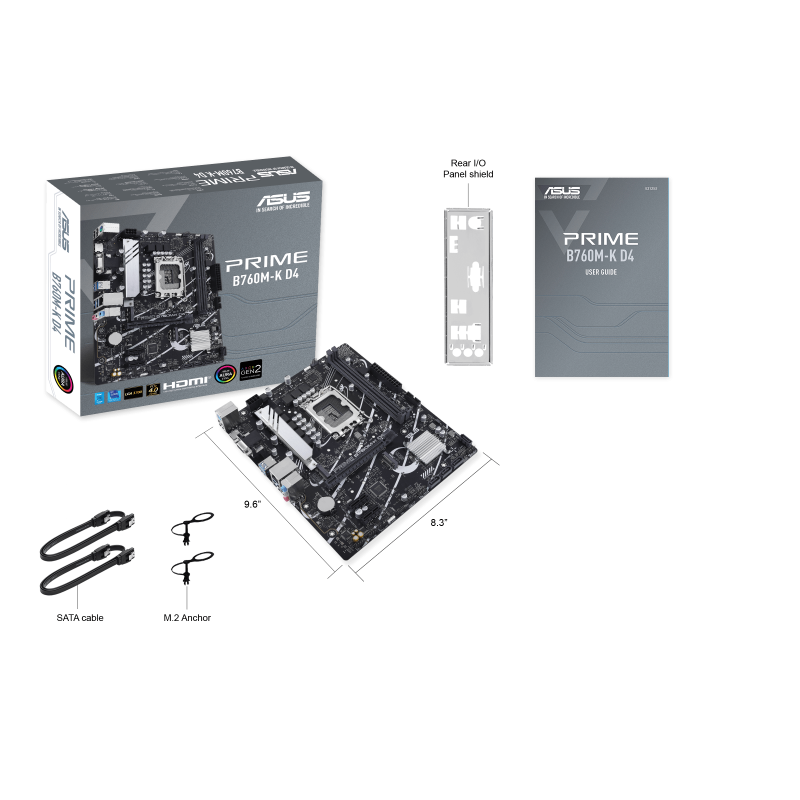 Mainboard ASUS Prime B760M-K D4 | Chipset Intel B760 | Socket LGA 1700 | 2x DDR4 64GB | mATX - Hàng Chính Hãng