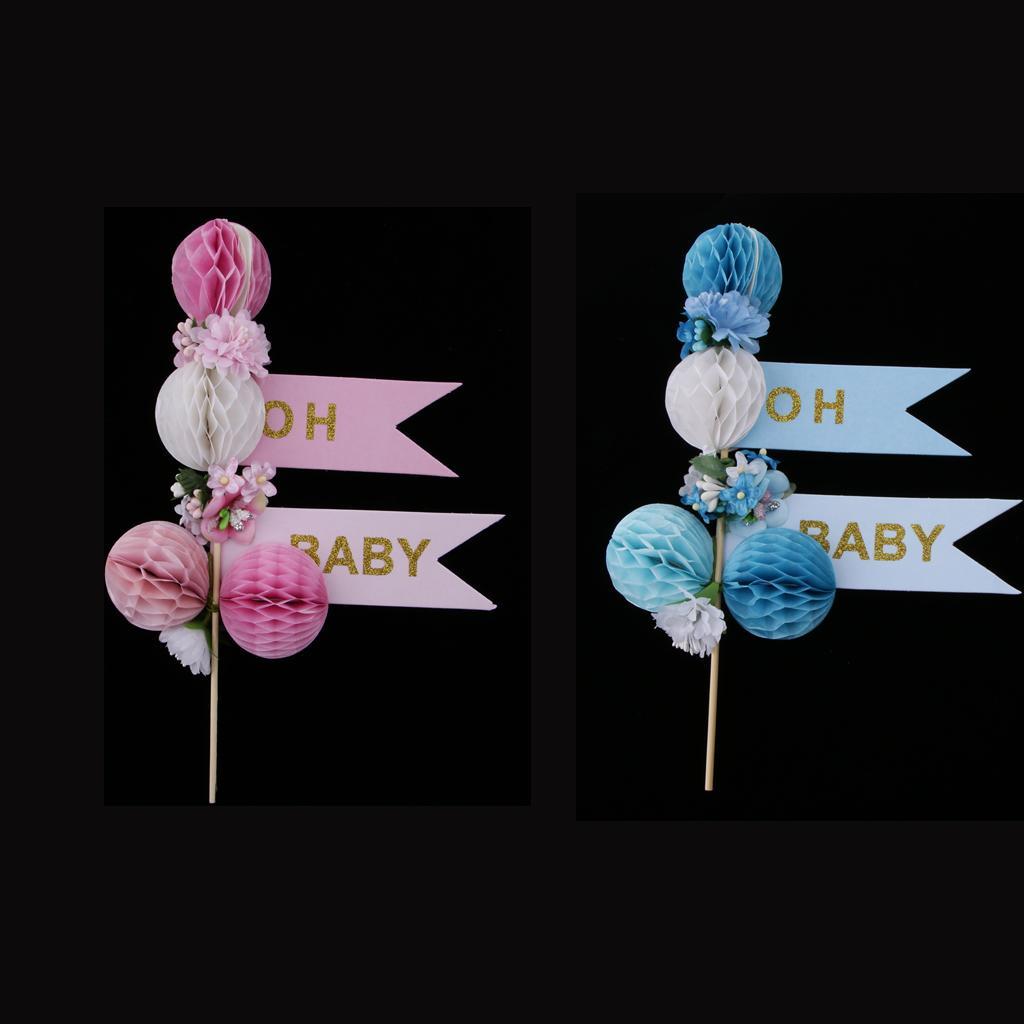 Baby Shower Paper Honeycomb Cake Topper for Kids Party Cake Decoration
