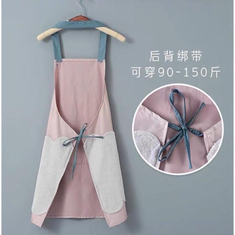 Tạp dề cao cấp chống nước có túi , hoa cạnh sườn lâu tay