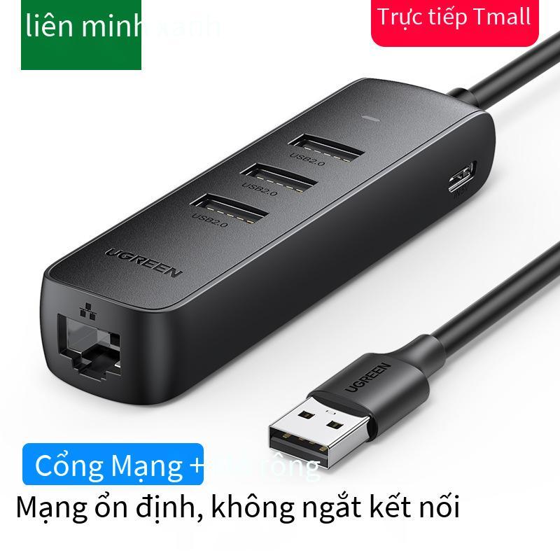 Phong cách mới nhất màu xanh lá cây liên kết usb đến cổng mạng bộ chuyển đổi cáp mạng chia dòng mở rộng có dây ổ cắm chuyển Ethernet card mạng bên ngoài rj45