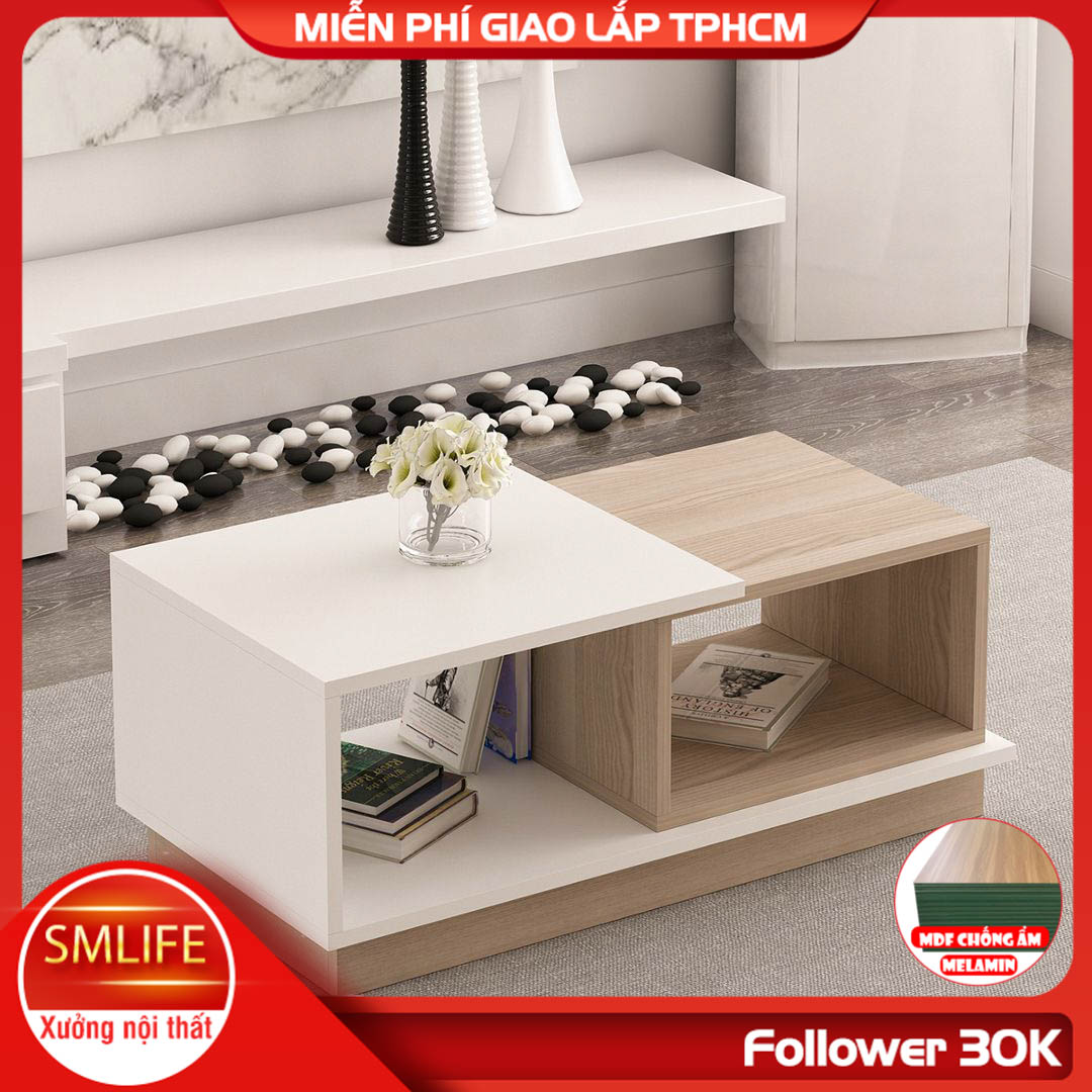Bàn trà bằng gỗ thiết kế nhỏ gọn SMLIFE Conkia
