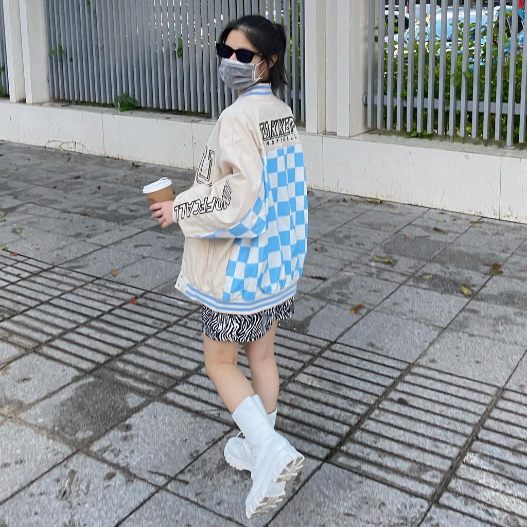 Áo khoác Bomber Takke màu be form rộng ulzzang - Made by Fiin