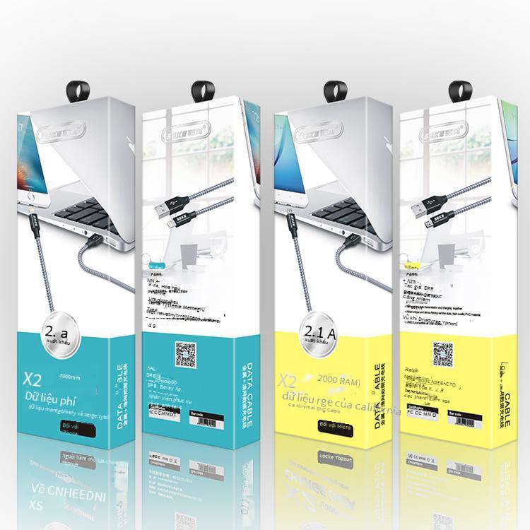 Phong cách mới nhất Xike X2 phù hợp với cáp sạc USB hợp kim kẽm 2m Android Type-C sạc nhanh