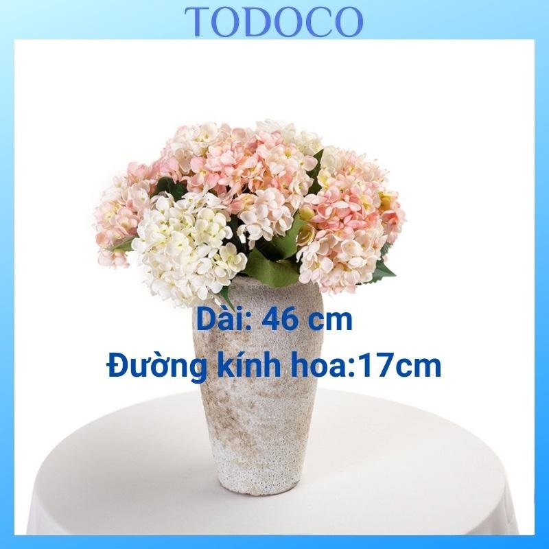 Hoa cẩm tú cầu đại cành dài 46cm Hoa giả để bàn chụp ảnh decor phòng khách chụp ảnh cao cấp H10