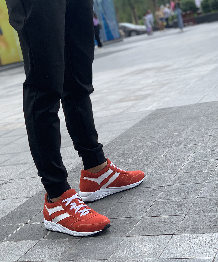 GIÀY TĂNG CHIỀU CAO GIÀY CAO DÀNH CHO NAM GIỚI T&TRA T20 DA LỘN ĐỎ - CAO 8CM GIÀY ĐỘN NAM CAO VƯỢT TRỘI