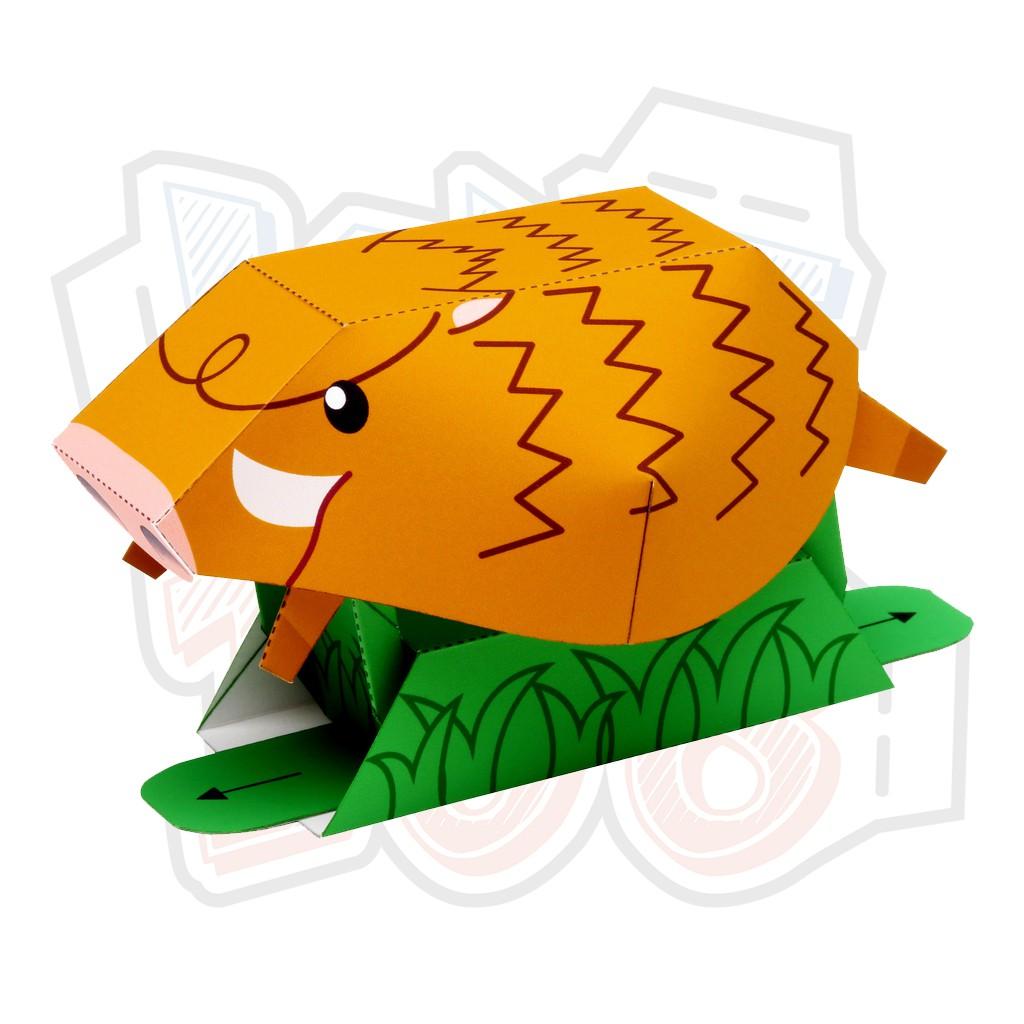 Mô hình giấy động vật Heo rừng cute ver 3