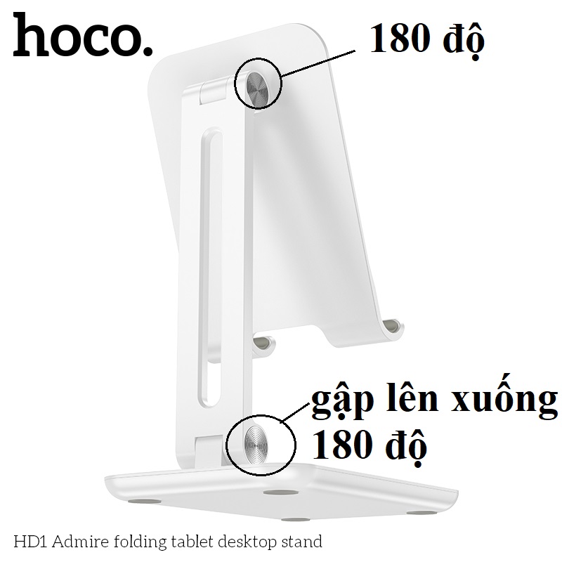 Giá đỡ cho điện thoại máy tính bảng để bàn dạng xếp hoco HD1 _ Hàng chính hãng