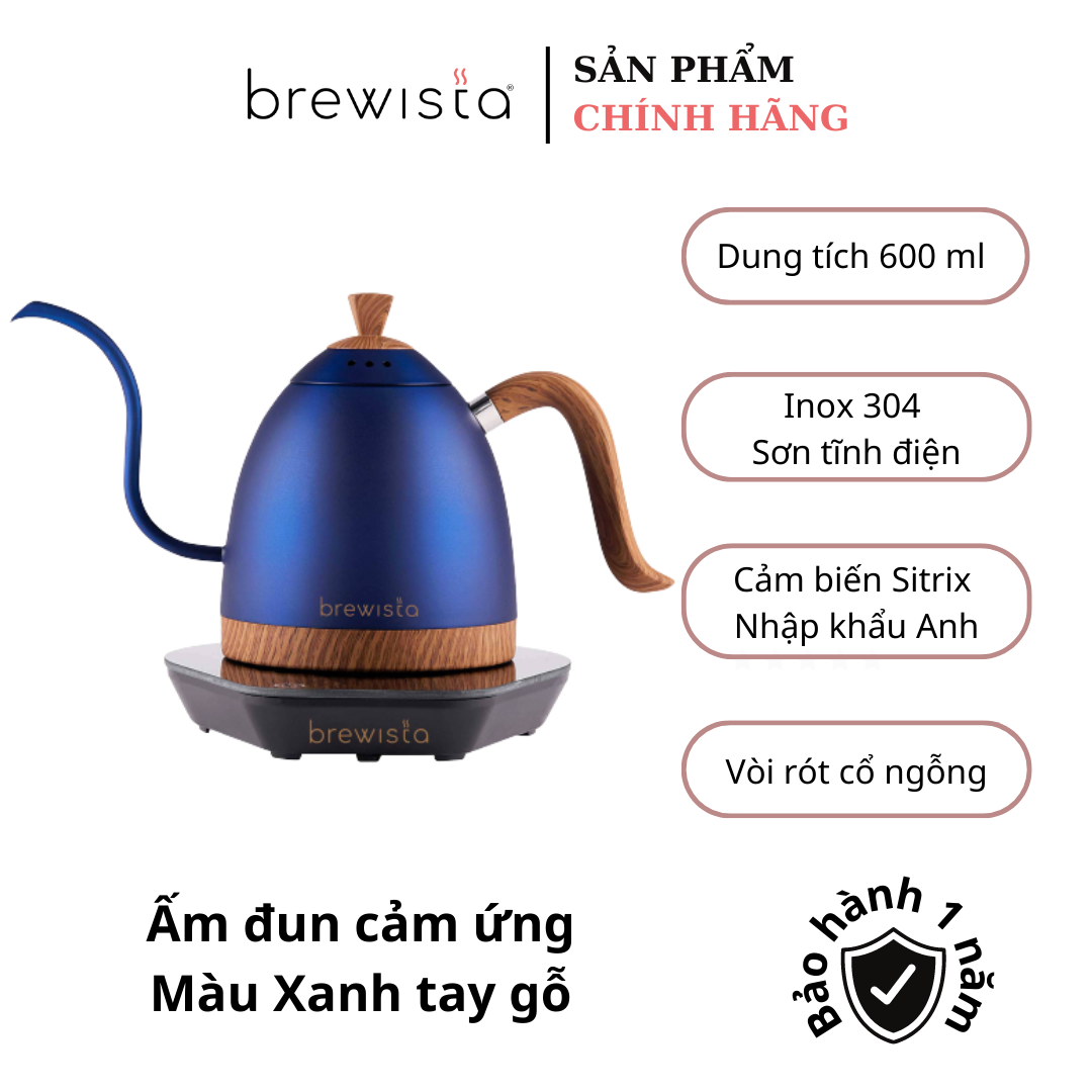 Ấm đun cảm ứng chuyên dụng rót cà phê Kettle 600ml - Cyanotic Blue