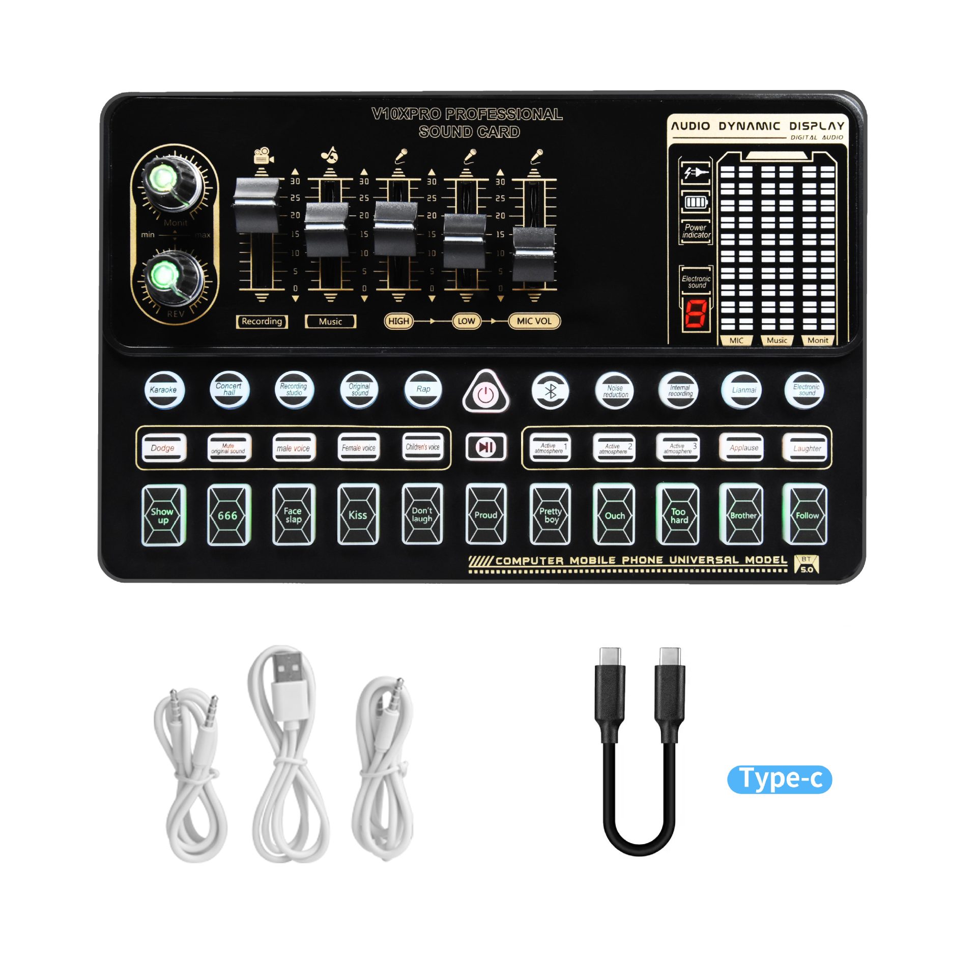 Bộ điều chỉnh âm thanh chuyên nghiệp hỗ trợ LiveStream Streamer Karaoke AUDIO Soundcard Pro