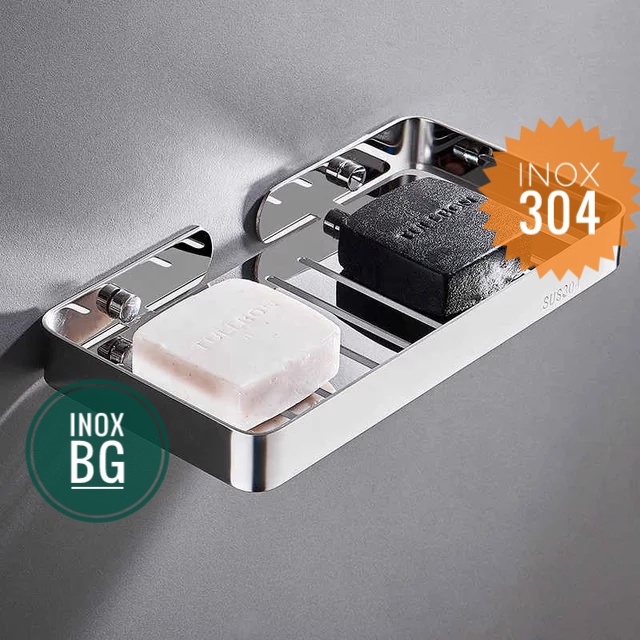 Khay đựng xà phòng, xà bông Inox 304 loại lớn 23cm