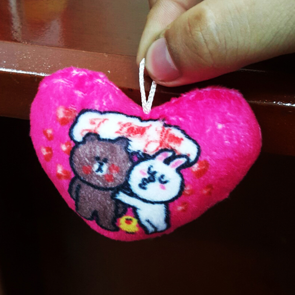 Bộ 2 Móc Khóa Trái Tim Thỏ Cony Và Gấu Brown