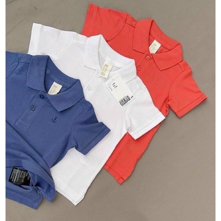 SET 3 ÁO POLO CHO BÉ TRAI DỄ PHỐI ĐỒ MÀU XANH, CAM, TRẮNG CỰC THỜI TRANG