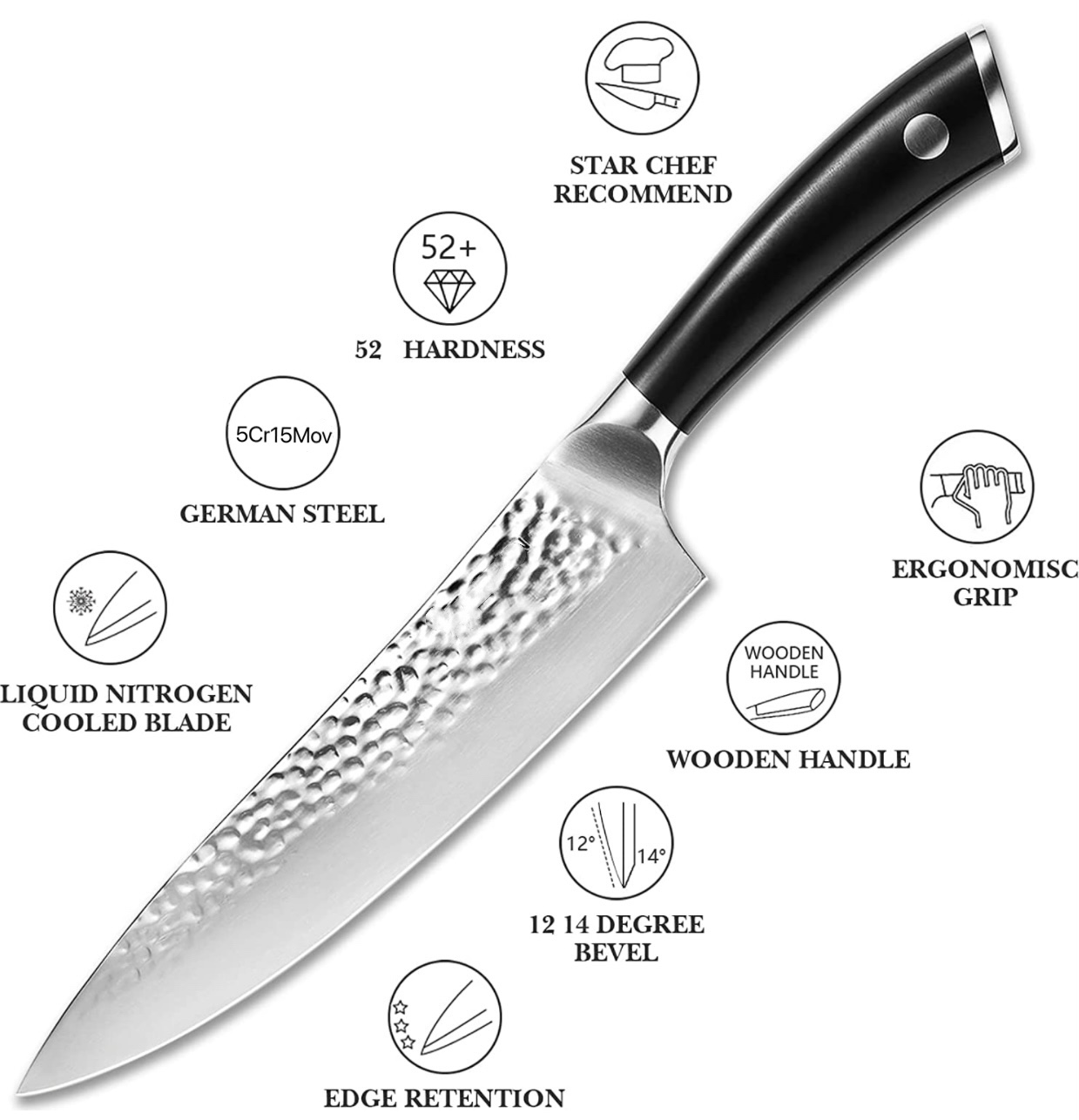 Dao Đầu Bếp Thép Đức HP1 Chef Knife 8in, 34cm
