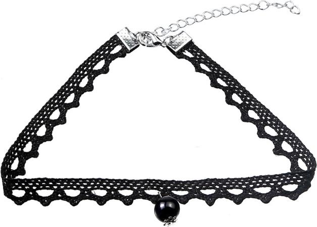 Vòng cổ choker tattoo V69 ren đen đính hạt