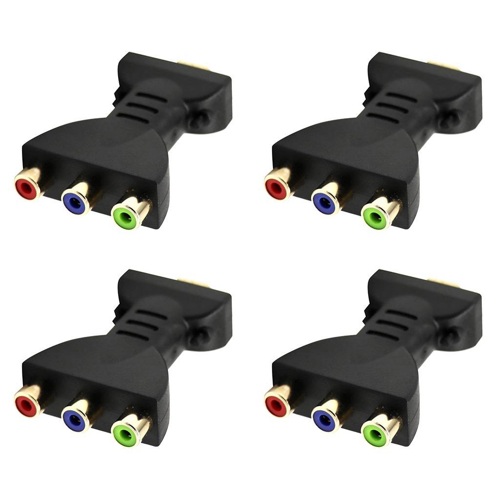 4Pcs   Male to 3 RCA Video Audio Adapter RGB Component Connector for HDTV