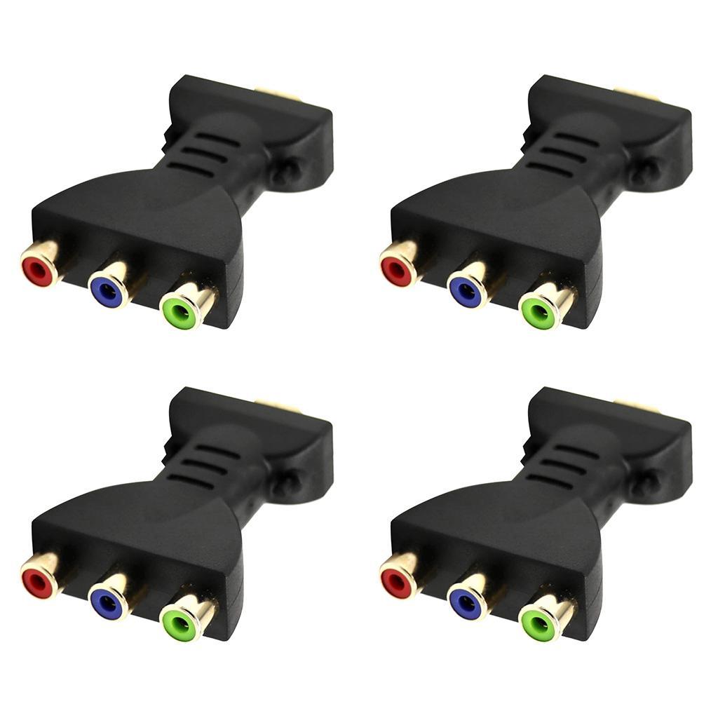 4Pcs HDMI Male to 3 RCA Video Audio Adapter RGB Component Connector for HDTV