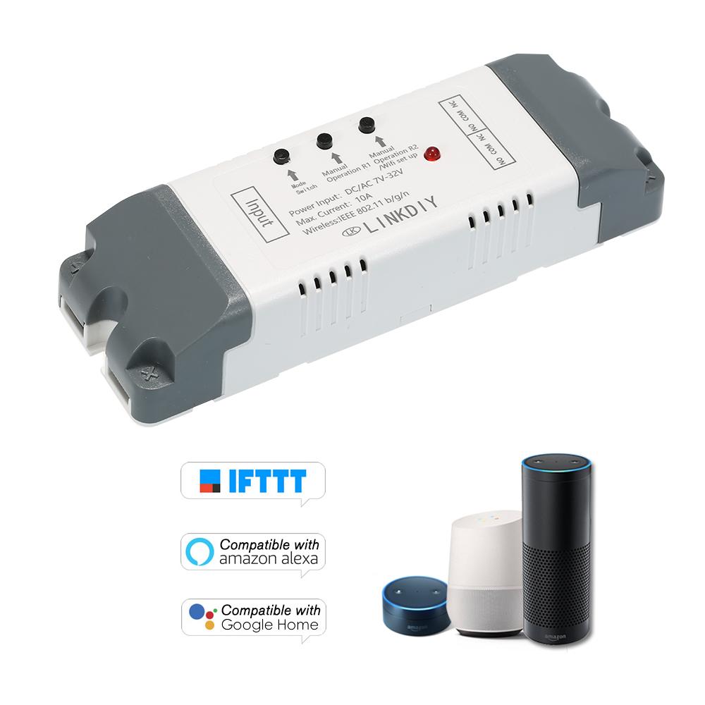 EWeLink Smart Wifi Switch Universal Module 2CH DC/AC7-32V Wireless Switch Timer Phone APP Remote Control Compatible with "Amazon" Alexa Google Home Voice Control for Smart Home