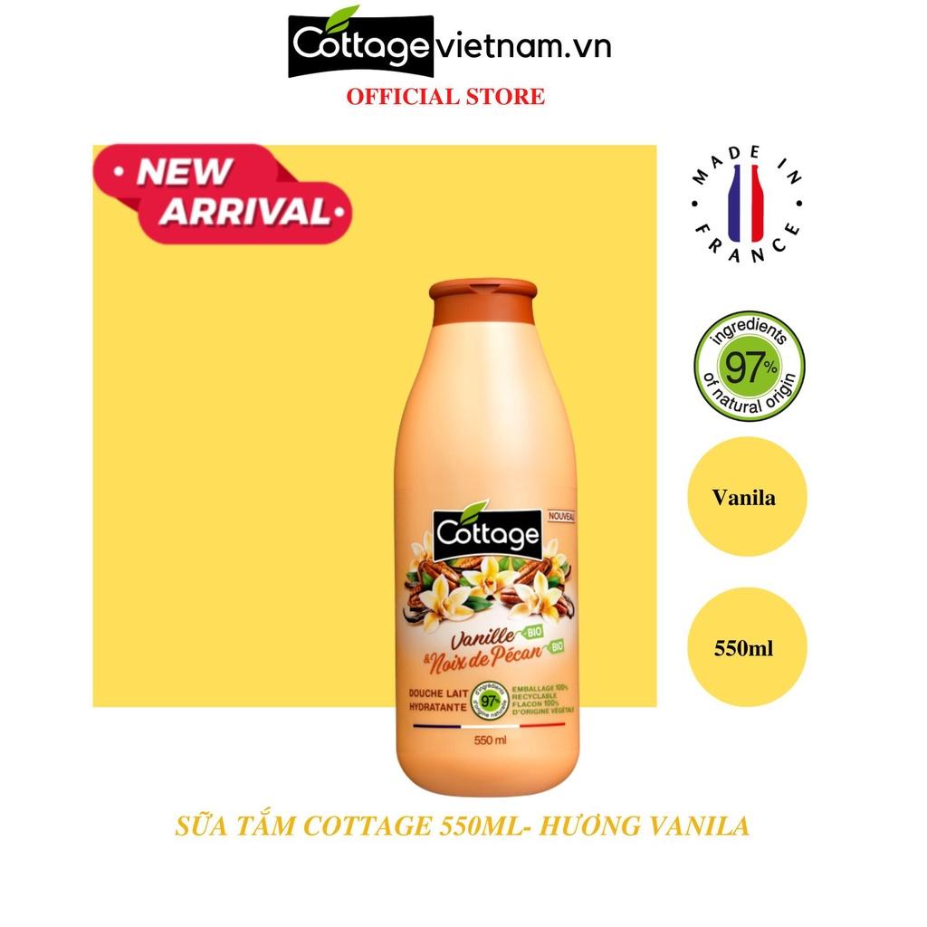 Hương Vani-550ml-Sữa tắm Cottage của Pháp, phân phối chính hãng, mẫu mới