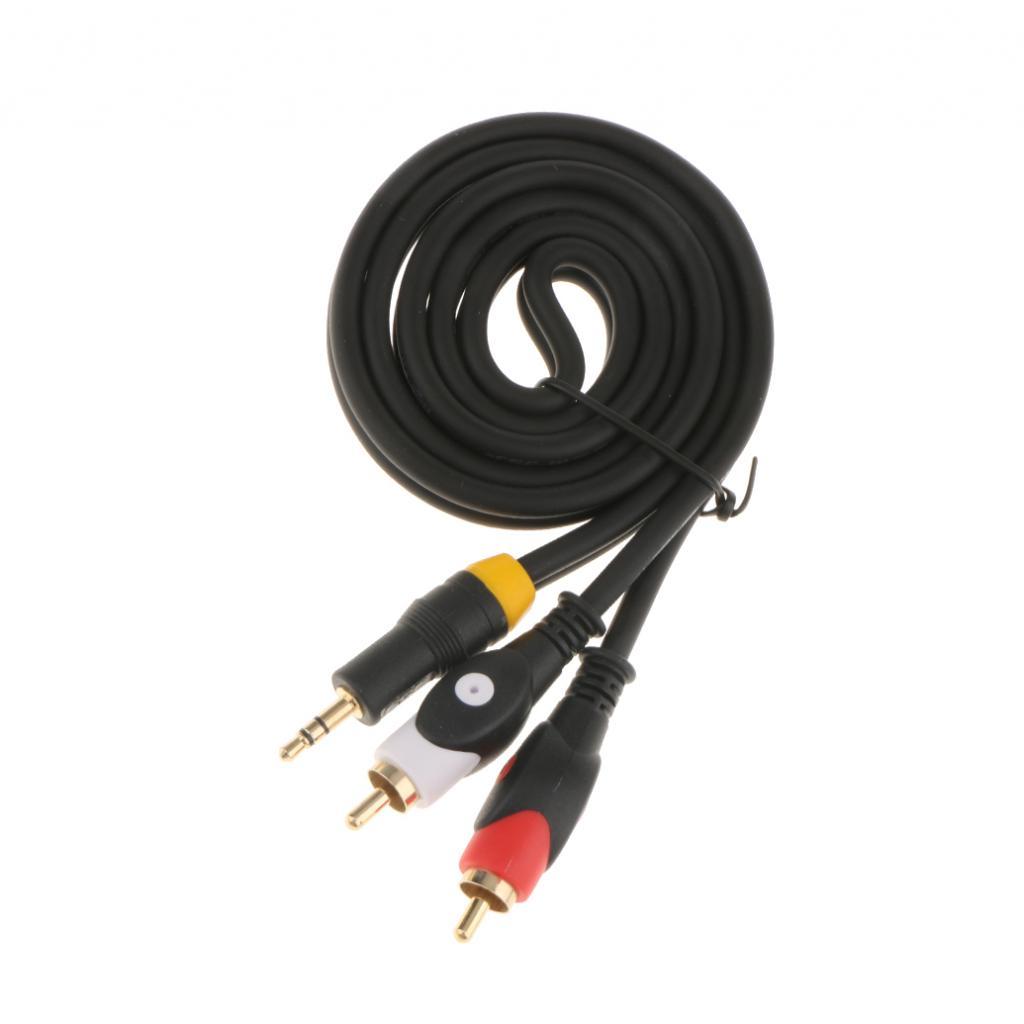 3.5mm 1/8" Jack TO 2 RCA Male Stereo Phono Audio Speaker CABLE 0.5m