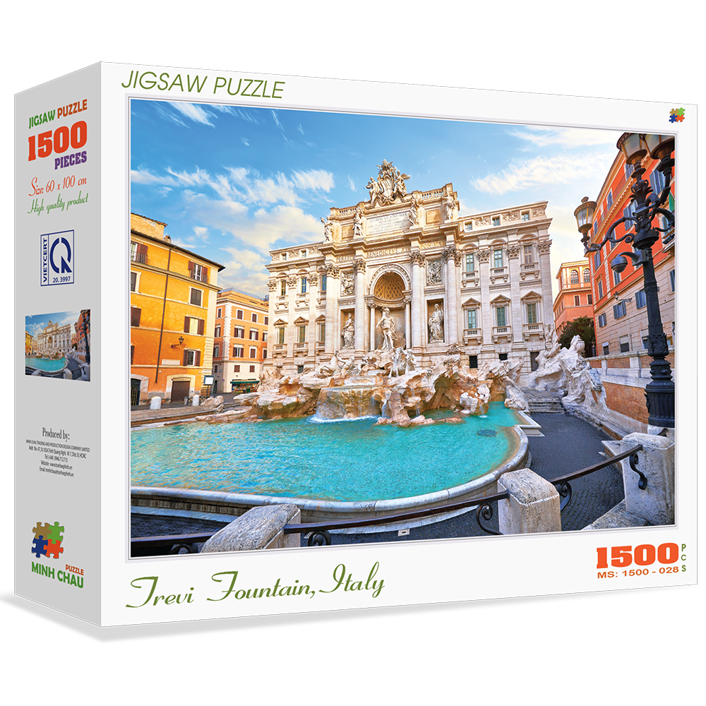 Bộ tranh xếp hình cao cấp 1500 mảnh ghép – Trevi Fountain, Italy