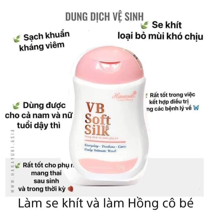 Dung dịch vệ sinh Phụ Nữ Hanayuki màu hồng VB Soft Silk - ddvs Hana phiên bản mới