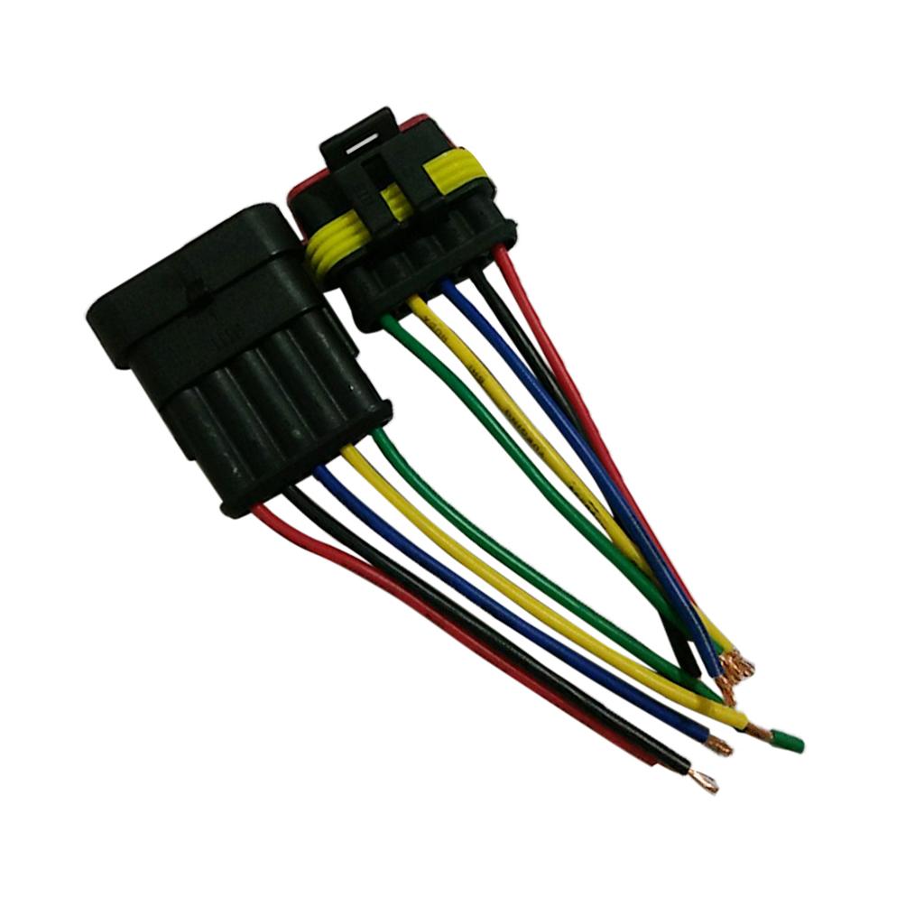 5 Pin  Sealed Waterproof  Electrical Wire Connector Plug