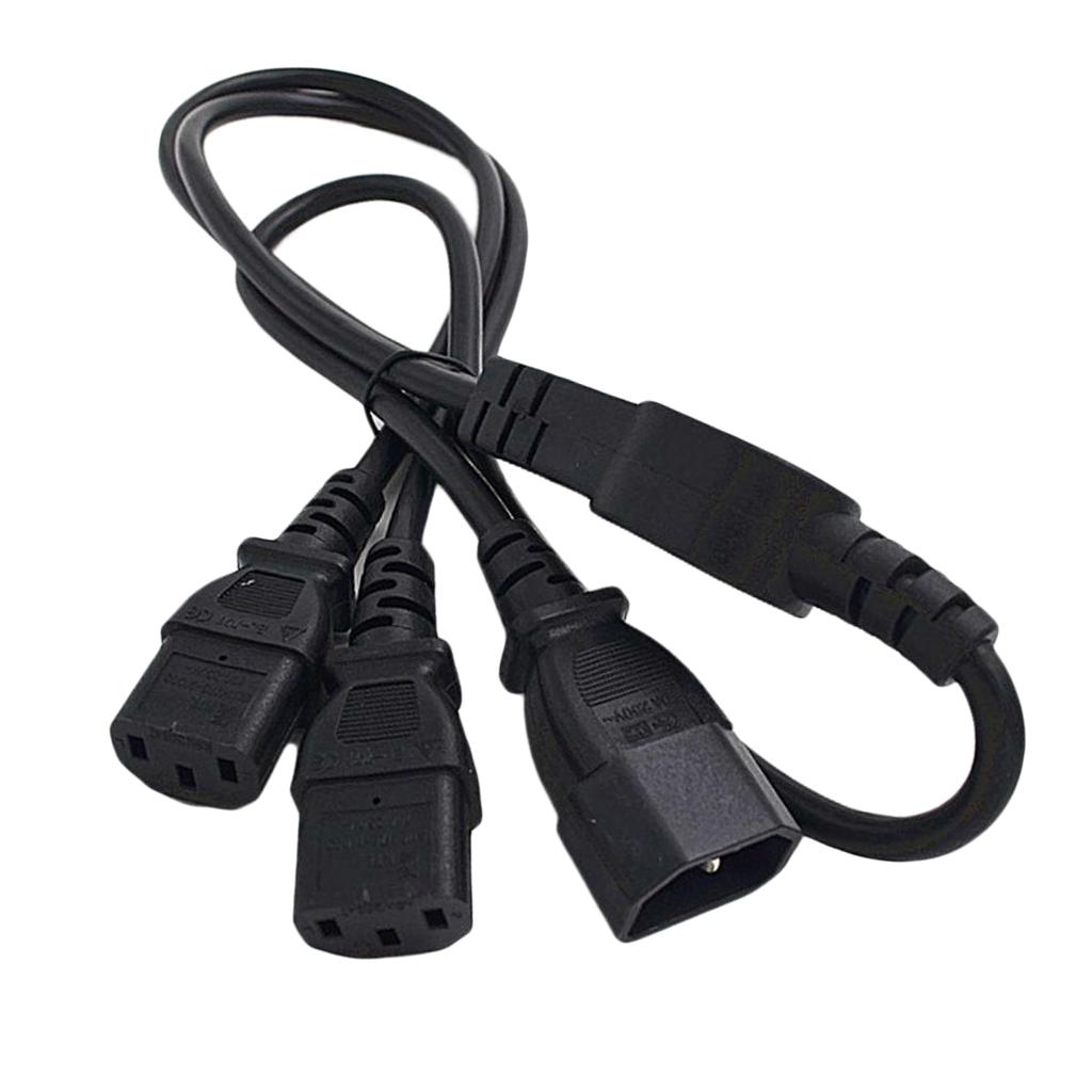 1m IEC 320 C14 To 2 C13 AC Power Extension Cord For PC Computer PDU UPS