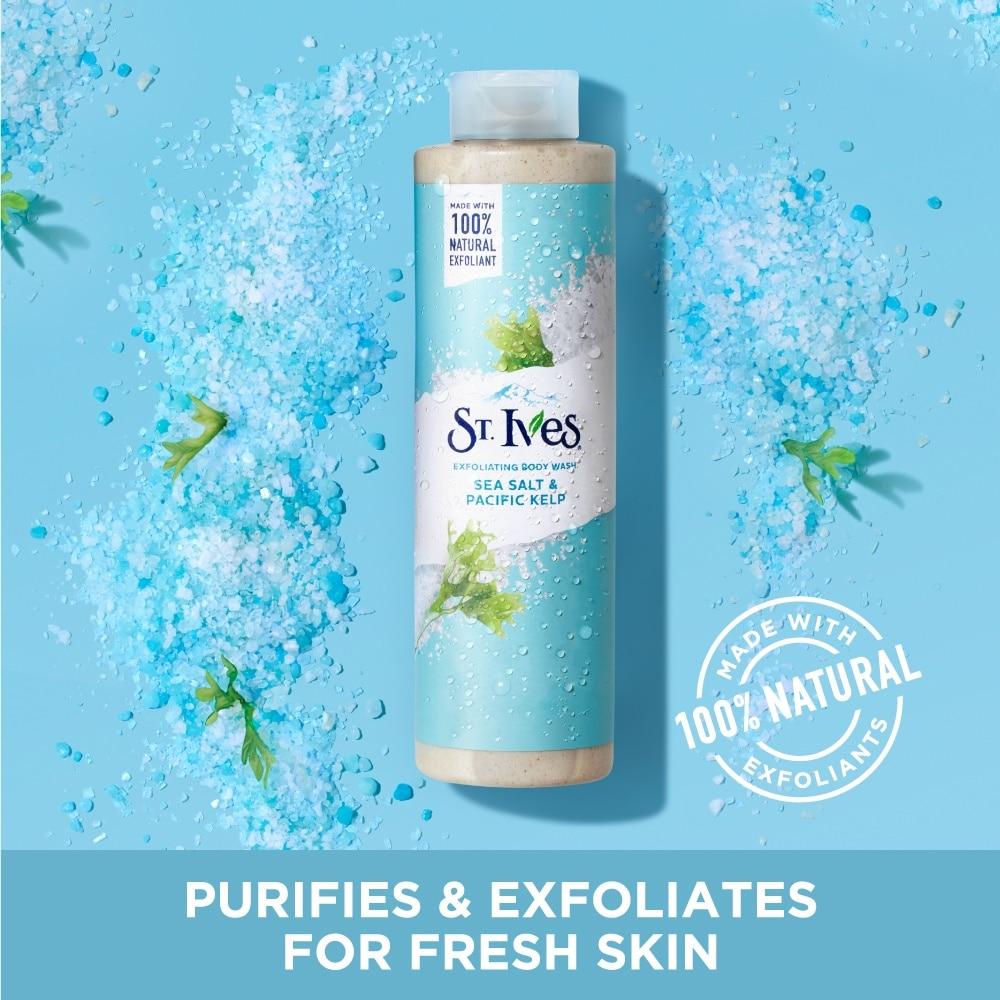 Sữa Tắm Tẩy Tế Bào Da ST. Ives Exfoliating Sea Salt &amp; Pacific Kelp Muối Biển Thanh Lọc Da 473ml