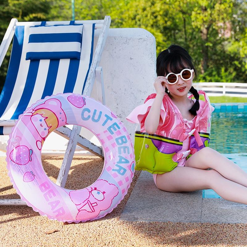 Phao Bơi Tròn Hình Gấu Dễ Thương Cho Bé
