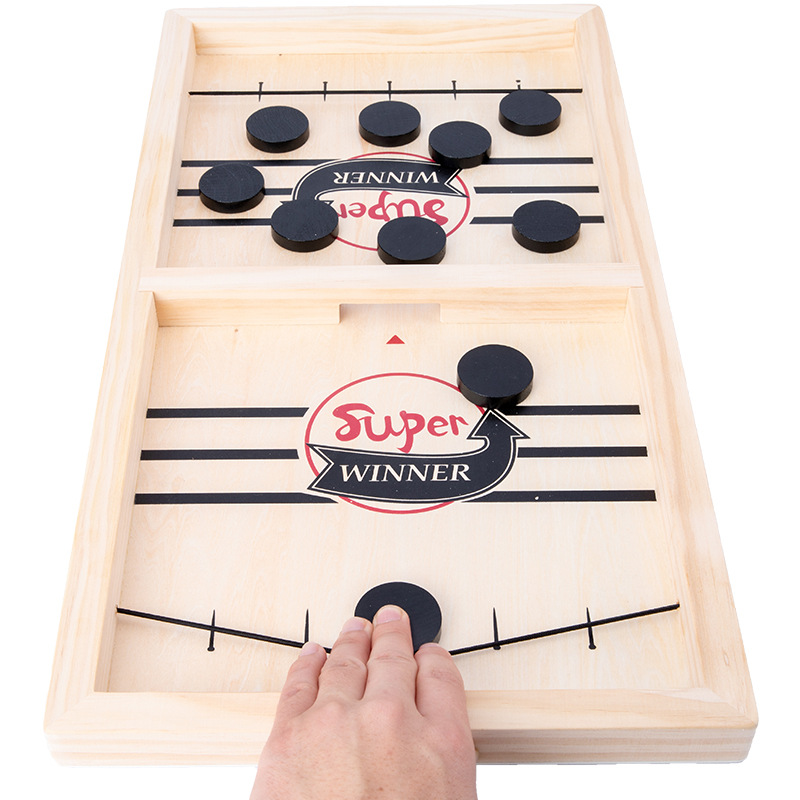 Cờ Búng Bắn Bi Xuyên Lỗ Đối Kháng Chính Hãng Amalife - Chọn Size - Foosball Winner, Sling Puck – Bộ Cờ Ice Hockey Bằng Gỗ Cao Cấp