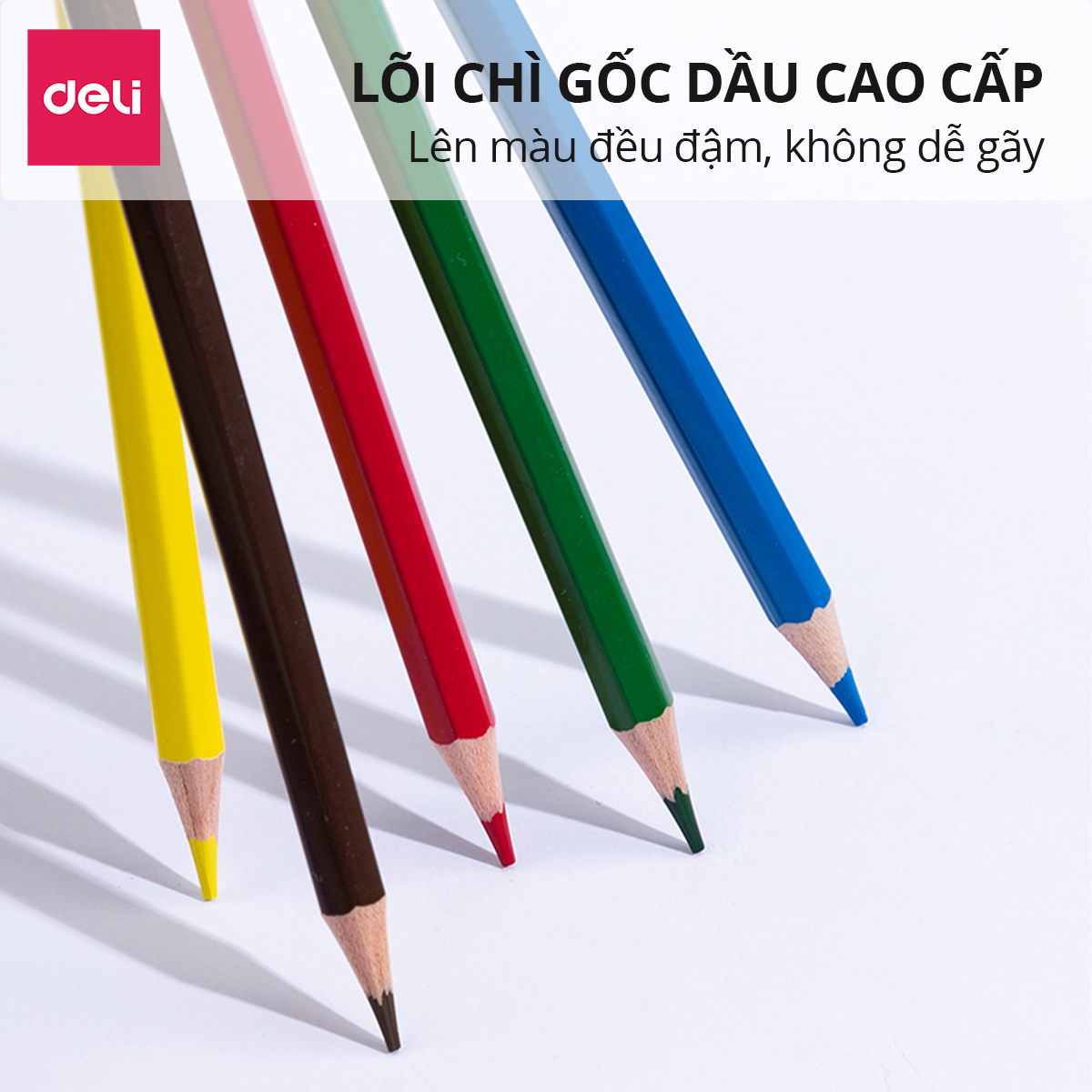 Hộp Bút Chì Màu Gốc Dầu Cao Cấp Deli - 36/48/72 Màu Tươi Đậm Tô Vẽ Tranh Phác Thảo Học Sinh Tới Chuyên Nghiệp