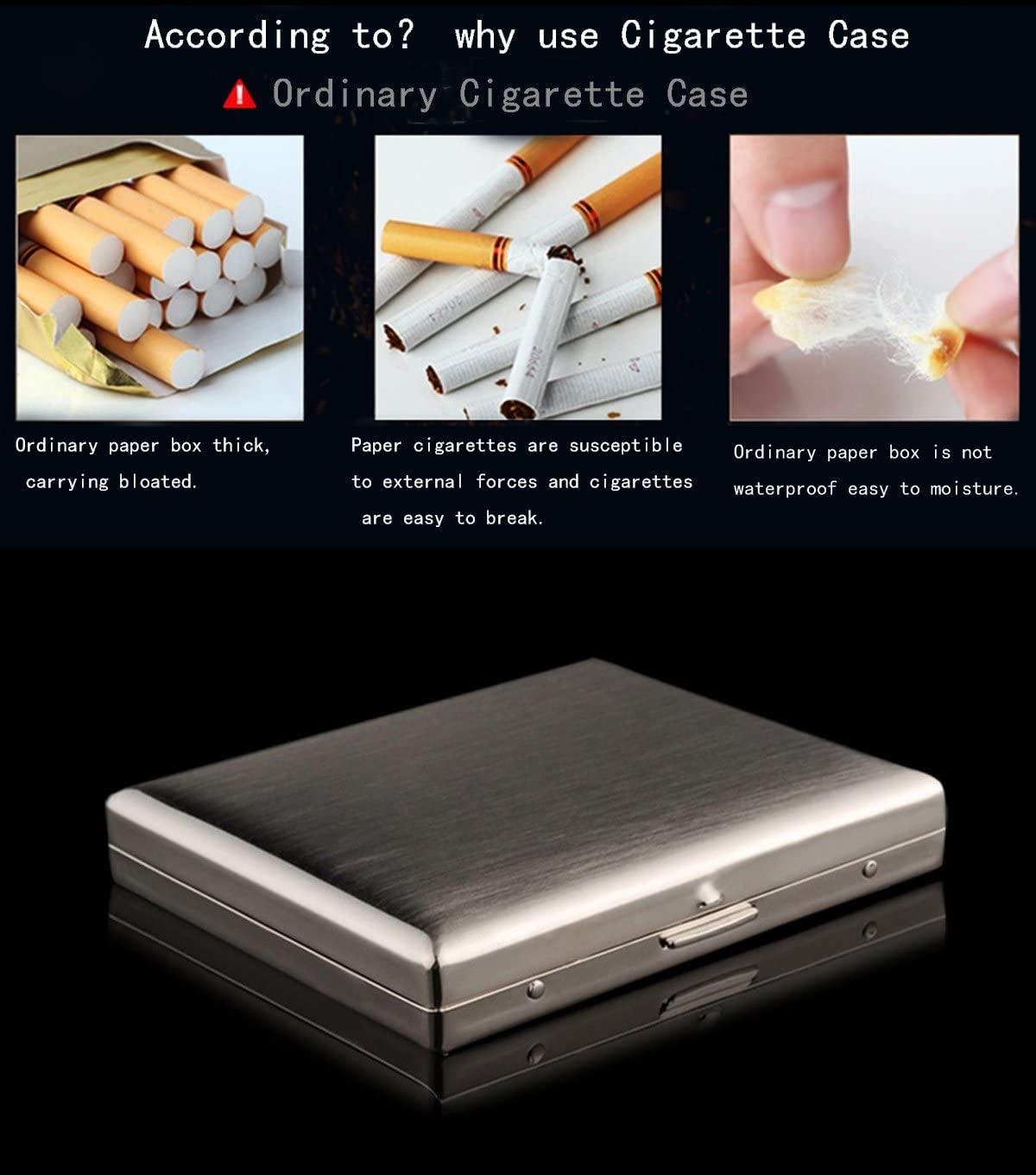 Hộp đựng  bằng thép không gỉ, Bản vẽ dây mạ niken, Giữ 20 điếu .