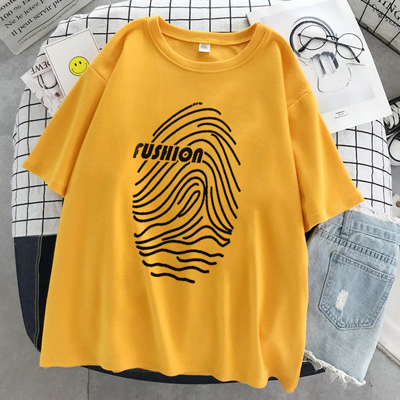 Áo Thun Nam Tay Lỡ Unisex In Họa Tiết Vân Tay FUSHION