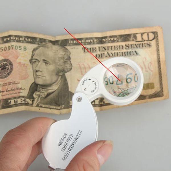 RETRACTABLE POCKET JEWELER'S LOUPE MAGNIFYING EYE GLASS LED LIGHT