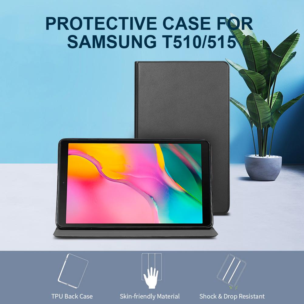 Protective Case TPU Back Case Cover Tablet Support Stand Holder Replacement for Samsung T510/515 Black
